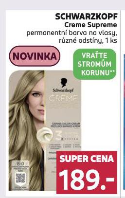 SCHWARZKOPF CREME SUPREME PERMANENTN BARVA NA VLASY