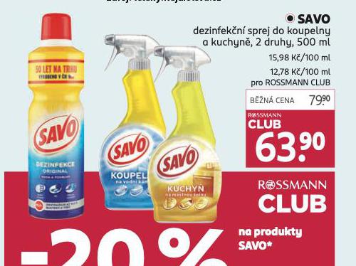 SAVO DEZINFEKN SPREJ DO KOUPELNY A KUCHYN