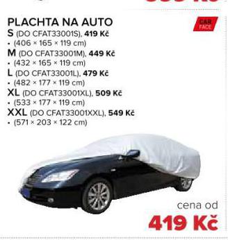 PLACHTA NA AUTO XL