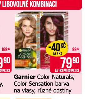 GARNIER COLOR NATURALS, COLOR SENSATION BARVA NA VLASY