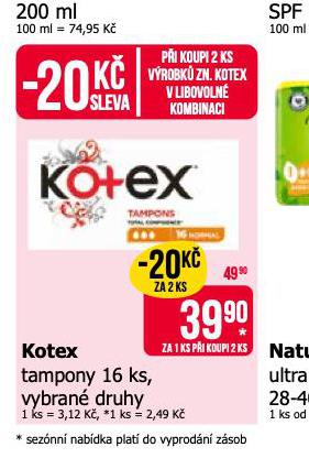 KOTEX TAMPONY