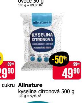 ALLNATURE KYSELINA CITRONOV