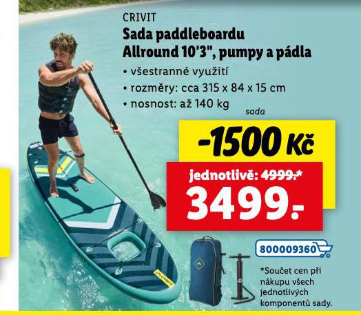 SADA PADDLEBOARDU ALLROUND 10,3", PUMPY A PDLA