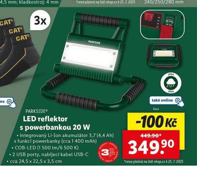 LED REFLEKTOR S POWERBANKOU 20 W
