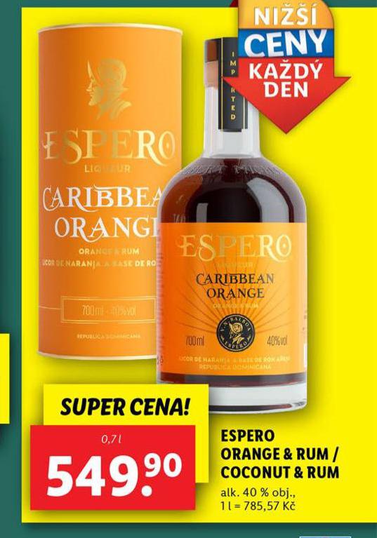 ESPERO ORANGE & RUM / COCONUT & RUM
