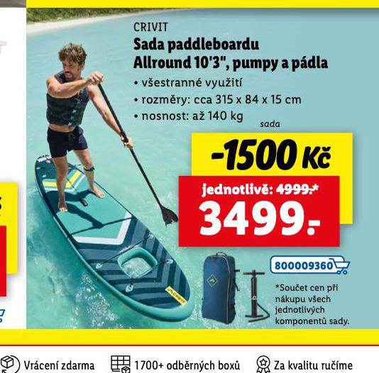 SADA PADDLEBOARDU ALLROUND 10,3", PUMPY A PDLA