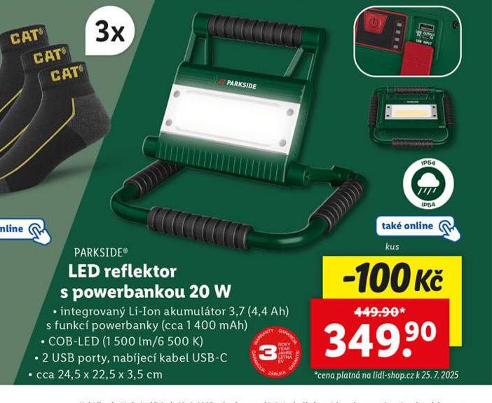 LED REFLEKTOR S POWERBANKOU 20 W