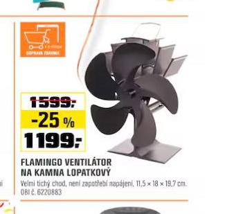 FLAMINGO VENTILTOR NA KAMNA LOPATKOV