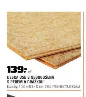 DESKA OSB 3 NEBROUEN S PEREM A DRKOU
