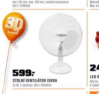 STOLN VENTILTOR ISKRA