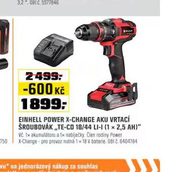 EINHELL POWER X-CHANGE AKU VRTAC ROUBOVK