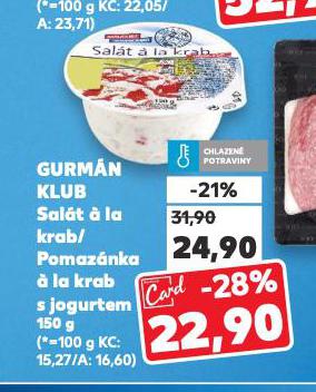 GURMN KLUB POMAZNKA  LA KRAB S JOGURTEM