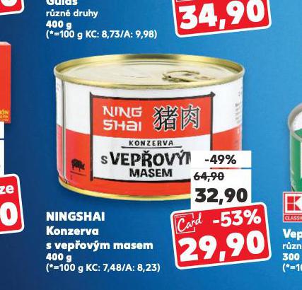 NINGSHAI KONZERVA S VEPOVM MASEM