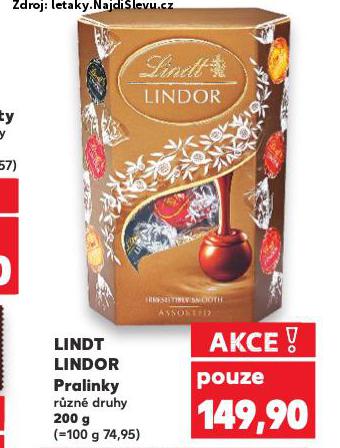 LINDT LINDOR PRALINKY