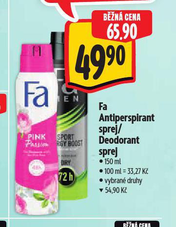 FA ANTIPERSPIRANT SPREJ / DEODORANT SPREJ