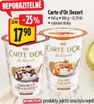 CARTE DOR DEZERT