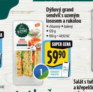 DOV GRAND SENDVI S UZENM LOSOSEM A RUKOLOU