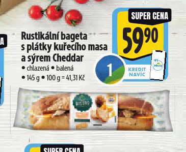 RUSTIKLN BAGETA S PLTKY KUECHO MASA A SREM CHEDDAR