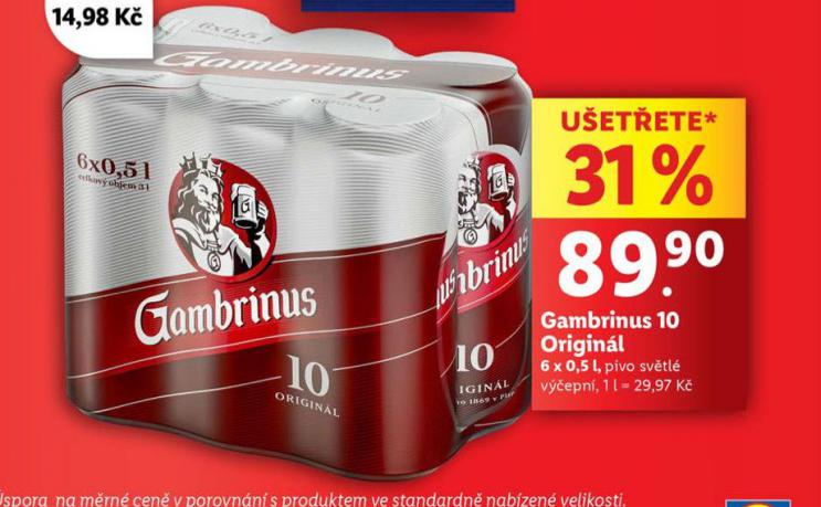 PIVO GAMBRINUS ORIGINL 10
