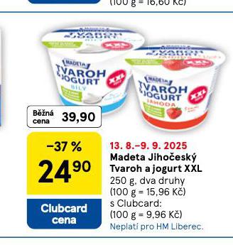 MADETA JIHOESK TVAROH A JOGURT XXL