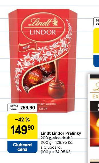 LINDT LINDOR PRALINKY