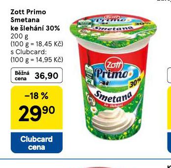 ZOTT RPIMO SMETANA KE LEHN 30%