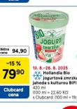 HOLLANDIA ČERSTVÝ SÝR S JOGURTEM BIO JOGURTOVÁ ZMRZKA JAHODA S KULTUROU BIFI