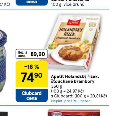 APETIT HOLANDSK ZEK, OUCHAN BRAMBORY