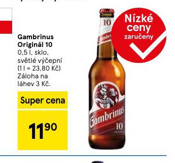 PIVO GAMBRINUS ORIGINL 10