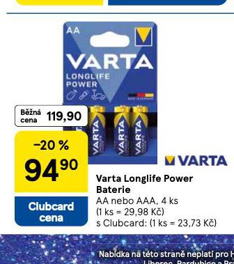 VARTA LONG LIFE POWER BATERIE