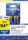 VARTA LONG LIFE POWER BATERIE