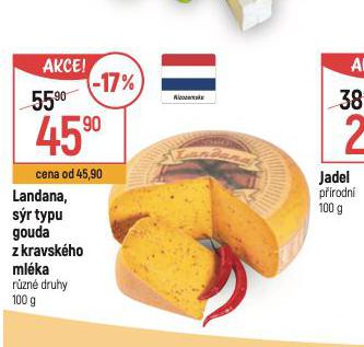 LANDANA, SR TYPU GOUDA Z KRAVSKHO MLKA