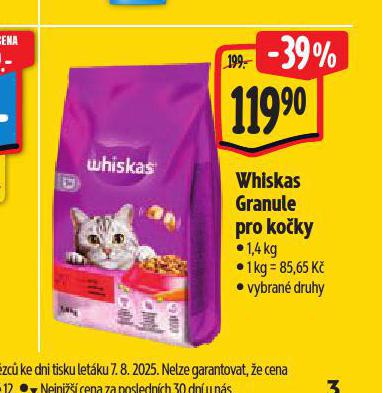 WHISKAS GRANULE PRO KOKY