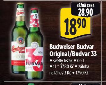 PIVO BUDWEISER BUDVAR ORIGINAL