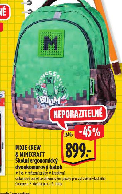 PIXIE CREW & MINECRFAT KOLN ERGONOMICK DVOUKOMOTOV BATOH