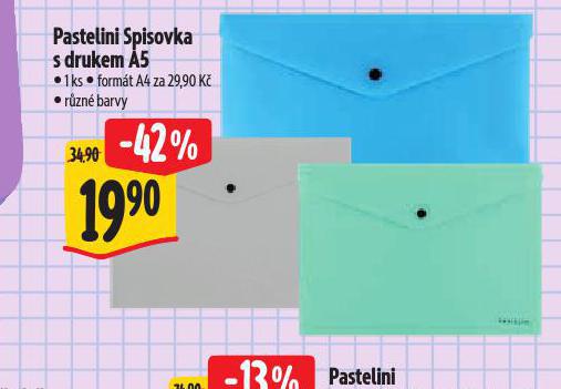 PASTELINI SPISOVKA S DRUKEM A5