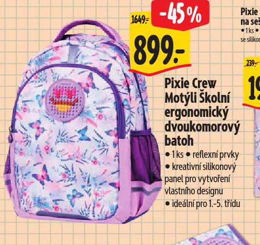 PIXIE CREW MOTLI KOLN ERGONOMICK DVOUKOMOROV BATOH