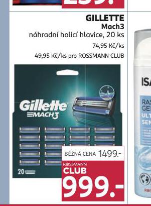 GILLETTE MACH3 NHRADN HLAVICE