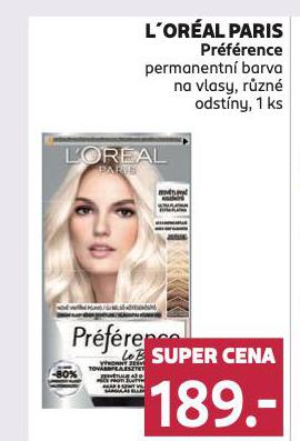 LOREAL PARIS PRFRENCE PERMANENTN BARVA NA VLASY