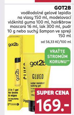 GOT2B VODODOLN GELOV LEPIDLO, MODELOVAC GUMA, LAK, PUDR, SUCH AMPON