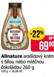 ALLNATURE ARAŠÍDOVÝ KRÉM S BÍLOU NEBO MLÉČNOU ČOKOLÁDOU
