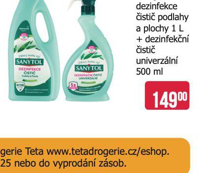 SANYTOL DEZINFEKCE ISTI PODLSHY A PLOCHY