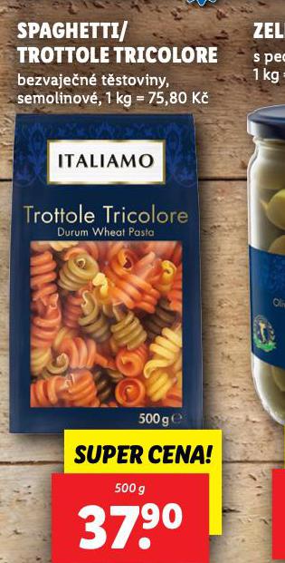 SPAGHETTI / TROTTOLE TRICOLORE