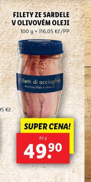 FILETY ZE SARDELE V OLIVOVM OLEJI
