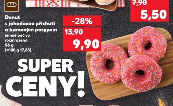DONUT S JAHODOVOU PCHUT A BAREVNM POSYPEM