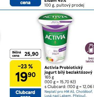 ACTIVIA PROBIOTICK JOGURT BL BEZLAKTZOV