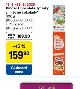 KINDER CHOCOLATE TYINKY Z MLN OKOLDY