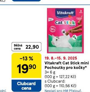 VITAKRAFT CAT STICK MINI POCHOUTKY PRO KOKY