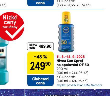 NIVEA SUN SPREJ NA OPALOVN