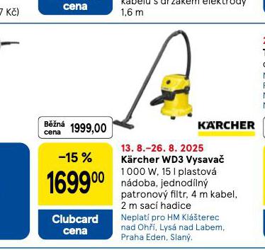 KRCHER WD3 VYSAVA